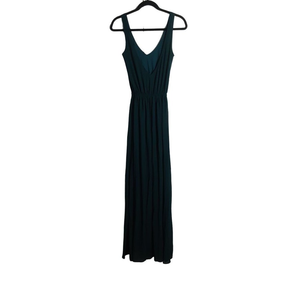 Show Me Your MuMu Kendall Maxi Dress Deep Jade Chiffon Women XXS